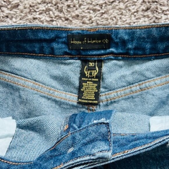 Super High Rise Distressed Cut-off Shorts House of Harlow 1960 size 30 - Picture 3 of 4